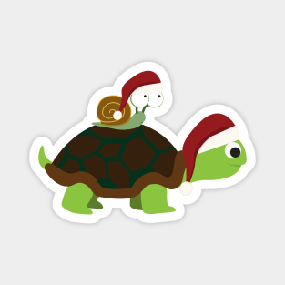 Cute Christmas Turtle and Snail Magnet