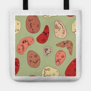 Cute Potato Faces Pattern Shirt Adorable and Quirky Tee for Potato Lovers Tote