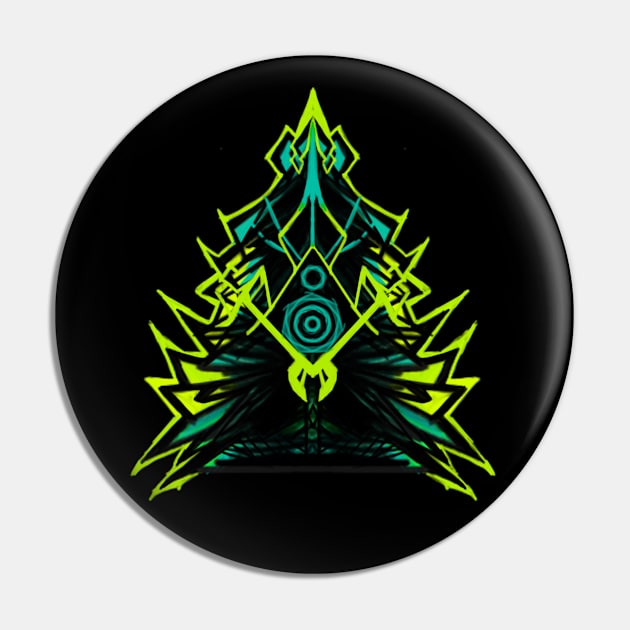 Neon Abstract Christmas tree Pin by Korlasx2