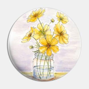 Yellow Cosmos, Still Life Pin