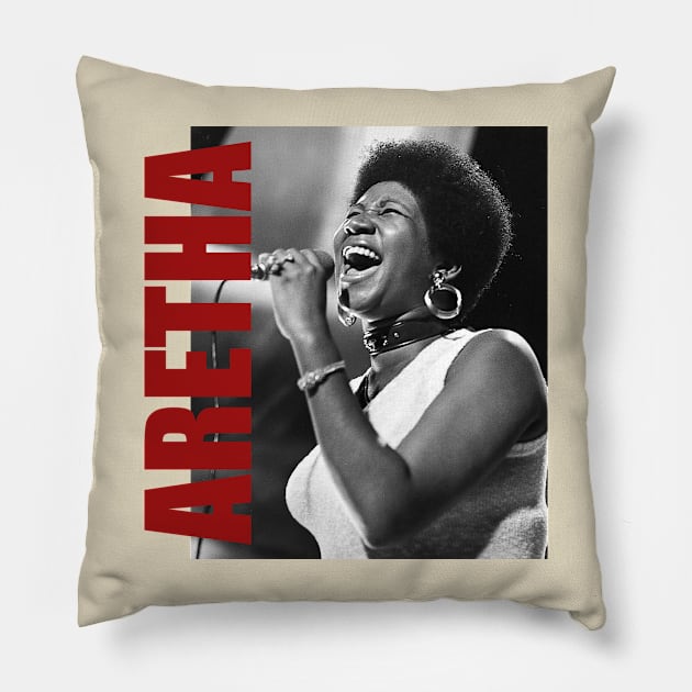 Aretha Franklin - Retro Aesthetic Fan Art Pillow by JULIAN AKBAR PROJECT