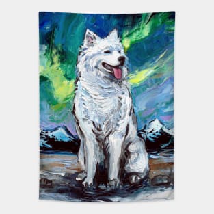 Samoyed Night Tapestry