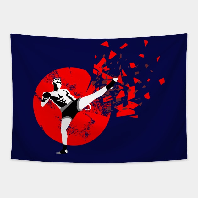 mma kick Tapestry by MplusC