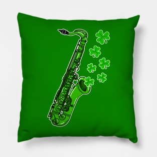 St Patrick's Day 2022 Saxophone Saxophonist Irish Musician Pillow