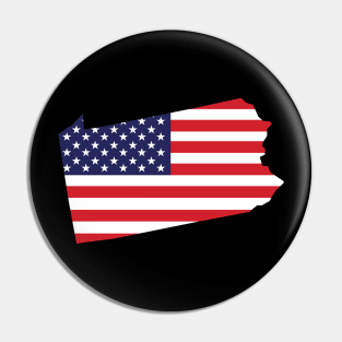 Pennsylvania State Shape Flag Background Pin