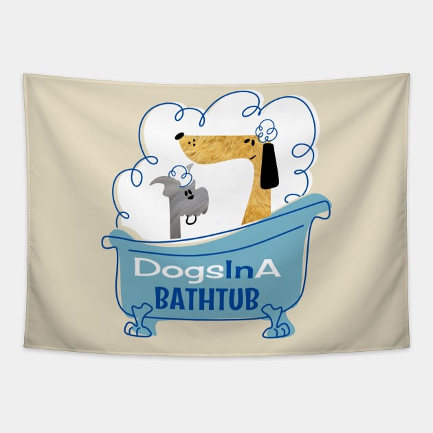 Dogs In A Bathtub Last Podcsat On The Left Tapestry TeePublic