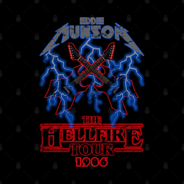 Distressed Eddie Munson - The Hellfire Tour by Tee Arcade