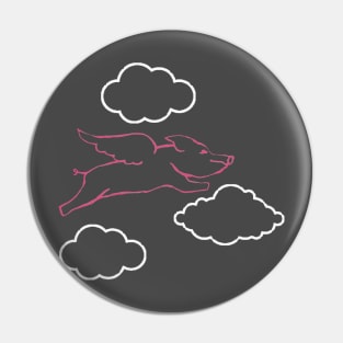 Flying Pig and Clouds Pin