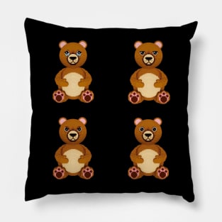 Grizzly Bear Pixelart #003 Pillow