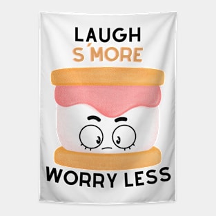 Laugh S'More Worry Less - Surprised Marshmallow Face Tapestry