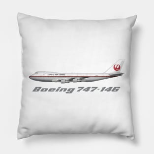 Japan Airlines 747-100 Tee Shirt Version Pillow