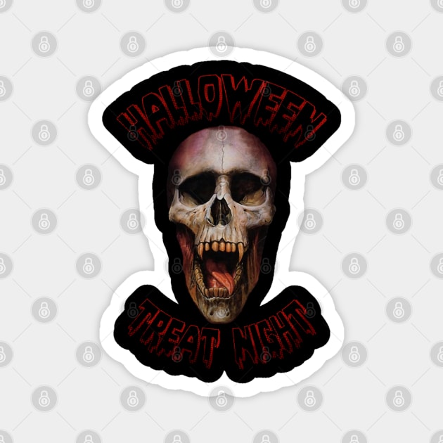 Halloween Treat Night Vampire Skull Magnet by 8 Fists of Tees