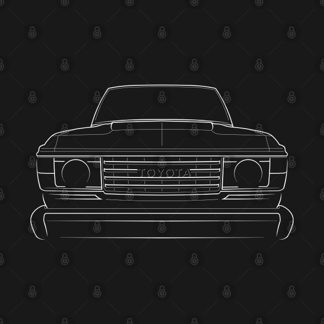 front/profile - 1983 Toyota Land Cruiser 60 Series - stencil, white by mal_photography