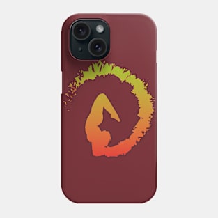 Yoga Pose Ink Green and Orange Phone Case