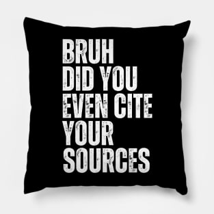 Bruh Did You Even Cite Your Sources Pillow