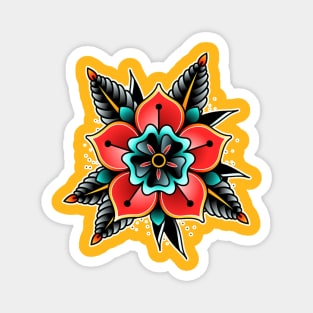 Flower Traditional Tattoo design Magnet