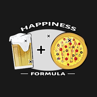 Happiness Formula - Pizza & Beer - Funny T-Shirt