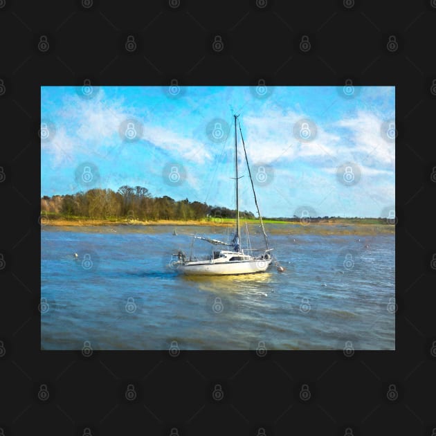 Yacht Anchored On The Deben by IanWL