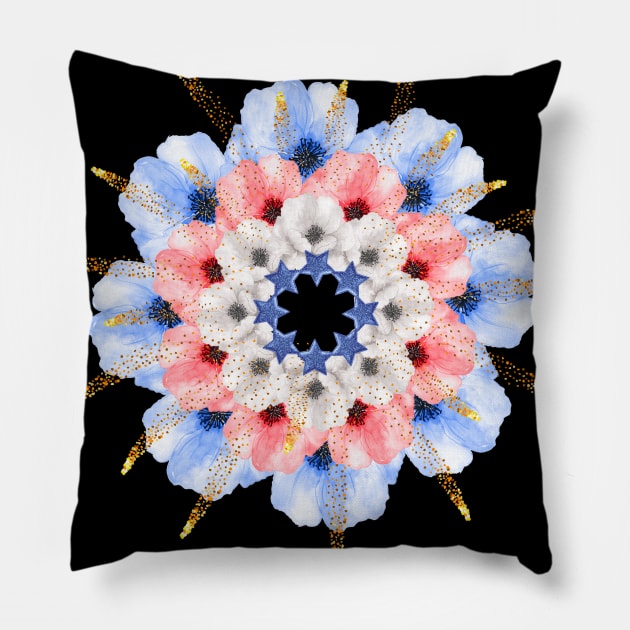 4th July party mandala Pillow by burenkaUA