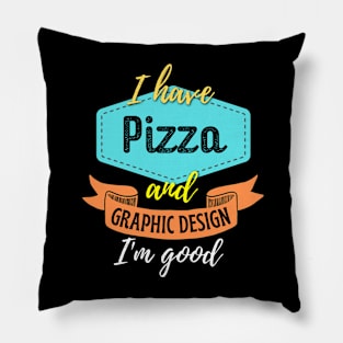 Pizza and Graphic Design Pillow