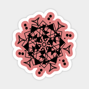 Geomatry mandala black design Magnet