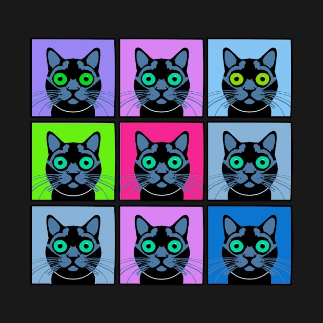 Funny Black Cat Mood Board POP ART by Scarebaby