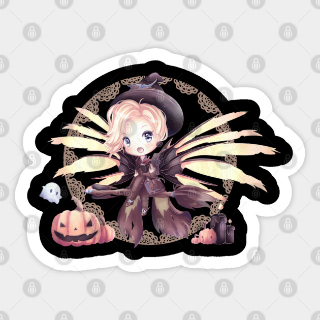 Cute Chibi Mercy Witch Painting Mercy Sticker Teepublic