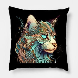 Happy Cat Boho - You're The Cat Meow Of My Heart Pillow