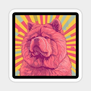 70s Chow Chow Vibes: Pastel Pup Parade Magnet