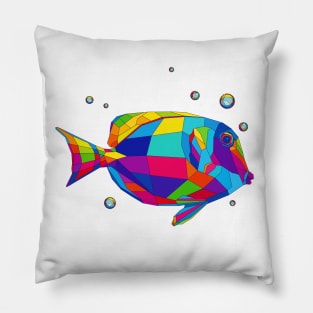 multicolored tropical fish, bubbles Pillow