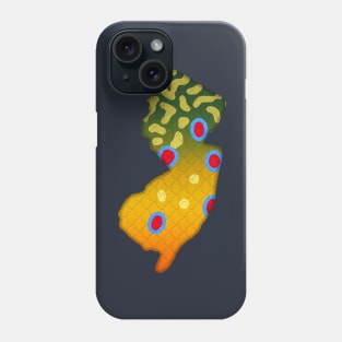 Brook Trout Fish New Jersey State Map Fishing Gifts Phone Case