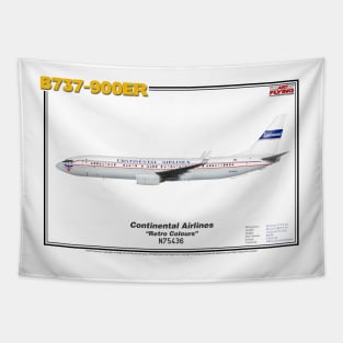 Boeing B737-900ER - Continental Airlines "Retro Colours" (Art Print) Tapestry