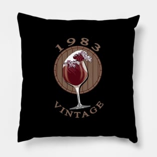 Wine Lover Birthday - 1983 Vintage Pillow