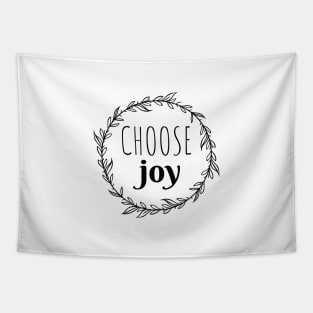 Choose Joy Black Typography Tapestry