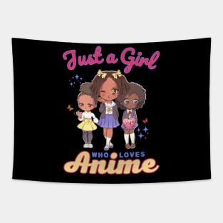 Just A Girl Who Loves Anime Kawaii School Girls Tapestry