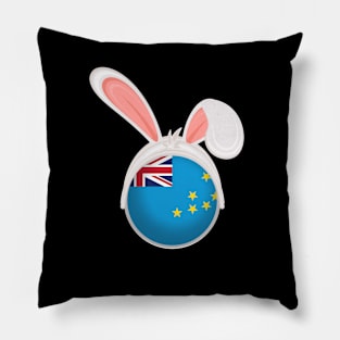 happy easter Tuvalu bunny ears flag cute designs Pillow