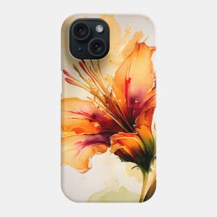 Beautiful Orange Watercolor Daylily Phone Case