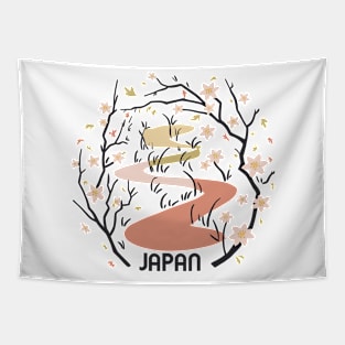 Japanese Sakura Path Tapestry