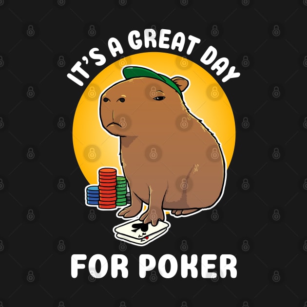 It's a great day for poker Capybara Cartoon by capydays