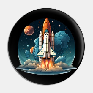 AI Generated Rocketship Pin