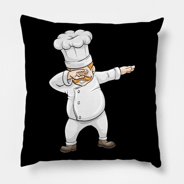 Funny cook is dancing - Dabbing Pillow by Markus Schnabel