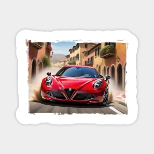 Speeding Alfa Romeo 4C Magnet