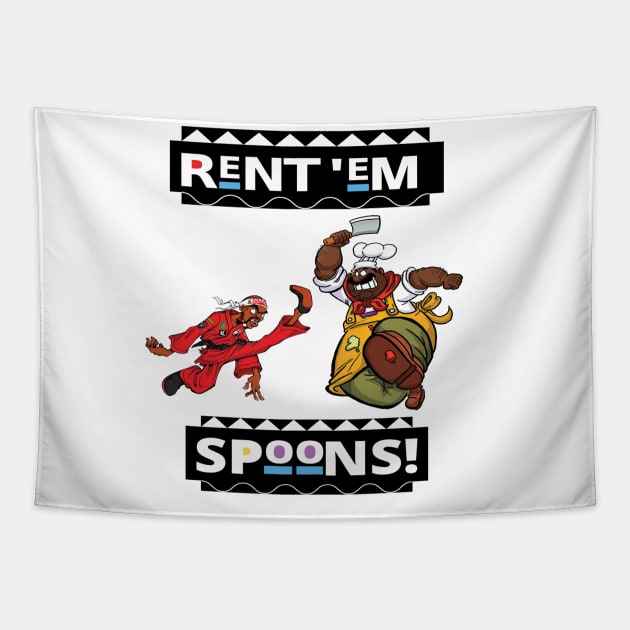 Rent Em Spoon Tapestry by Anpu Apparel