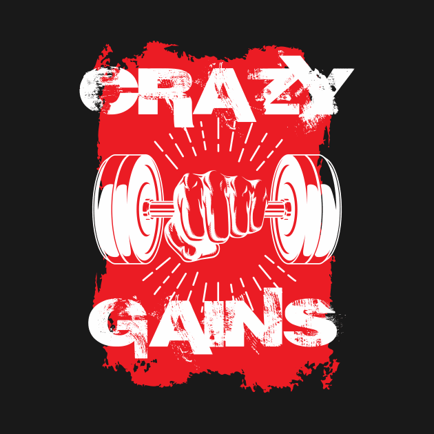 Crazy gains - Nothing beats the feeling of power that weightlifting, powerlifting and strength training it gives us! A beautiful vintage movie design representing body positivity! by Crazy Collective