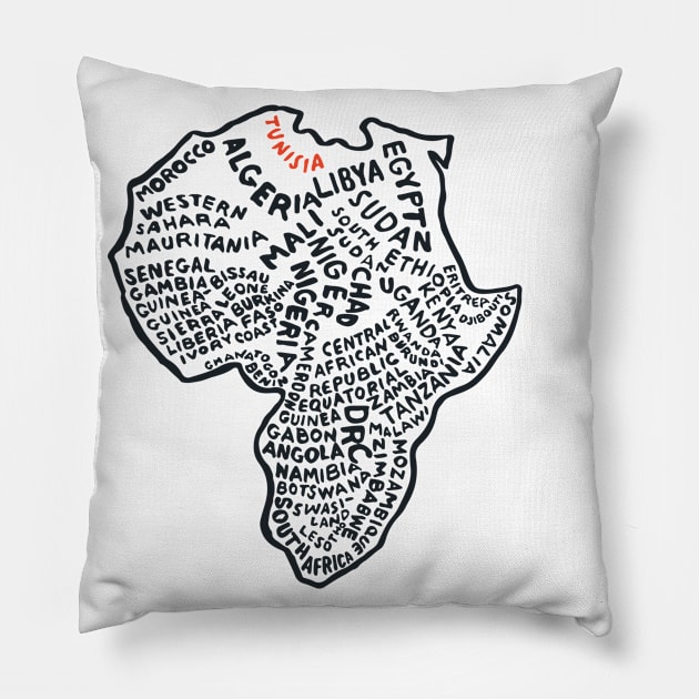 Africa Tunisia Pillow by KAMONE