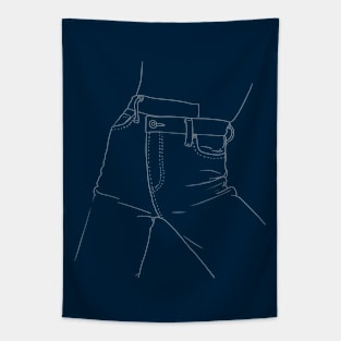 Vintage Denim - Diy embroidery pre-printed design Tapestry