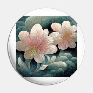 Traditional Japanese Flowers Painting Canvas #1 Pin