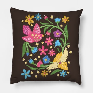 Folk Art Floral Pillow