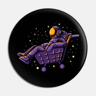 Astronaut Playing Trolley Funny Pin