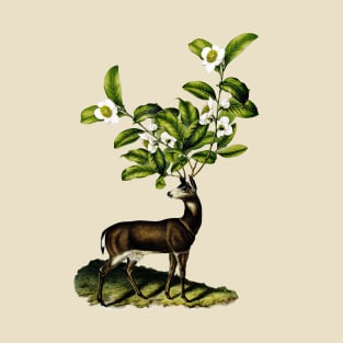 Deer with camellias T-Shirt